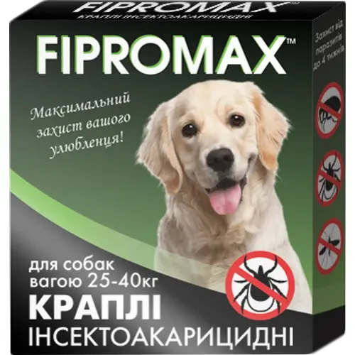 FIPROMAX краплі для собак середніх порід - від бліх і кліщів, 25-40 кг (4820237150042)