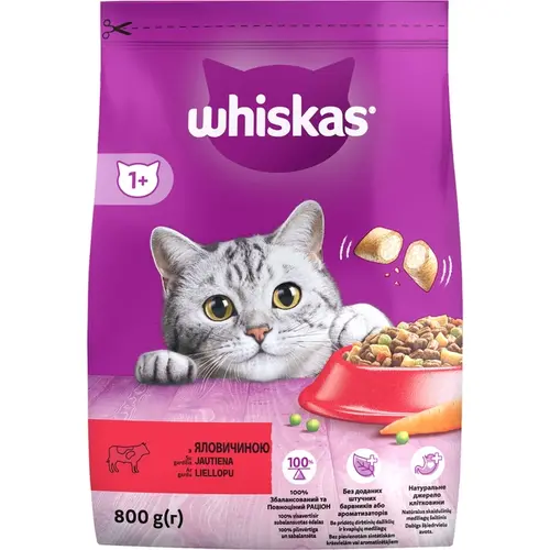 Whiskas сухий корм для котів 800 г - з яловичиною (5998749144145)