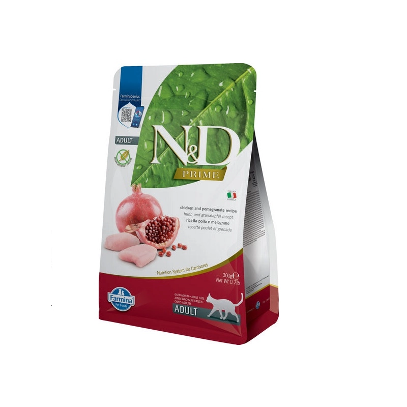Farmina N&D Prime GF Adult Chicken&Pomegranate сухий корм для котів 300 г - з куркою та гранатом (8010276021014) 