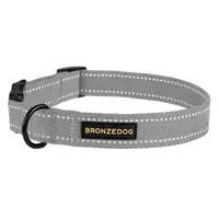Bronzedog Сotton Рефлекторний нашийник для собак M - з сталевою пряжкою, сірий (2007033031320)  - фото 1