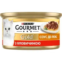 Gourmet Gold ВОЛОГИЙ КОРМ Преміум коти (з яловичиною в соусі Де Люкс) 85 г  - фото 1