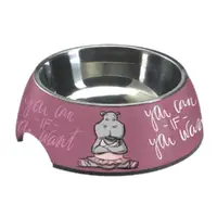 Croci Milamine Hippo миска 0.40 л 24x24 см - нержавіюча, гумова основа, змінна чаша (8023222242272) 