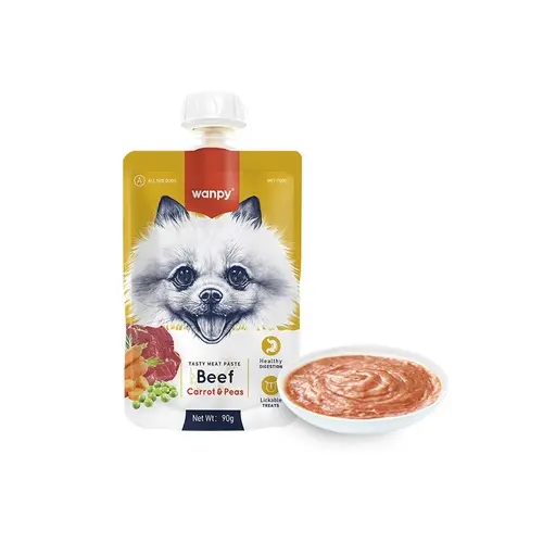 Wanpy CREAMY BEEF & CARROT & PEA РІДКИЙ КОРМ Premium собаки (крем-пюре) 90 г