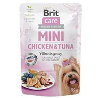 Brit Care MINI ADULT Chiken & Tuna Fillets ВОЛОГИЙ КОРМ Супер-преміум собаки дрібних порід (з філе курки та тунця) 85 г 
