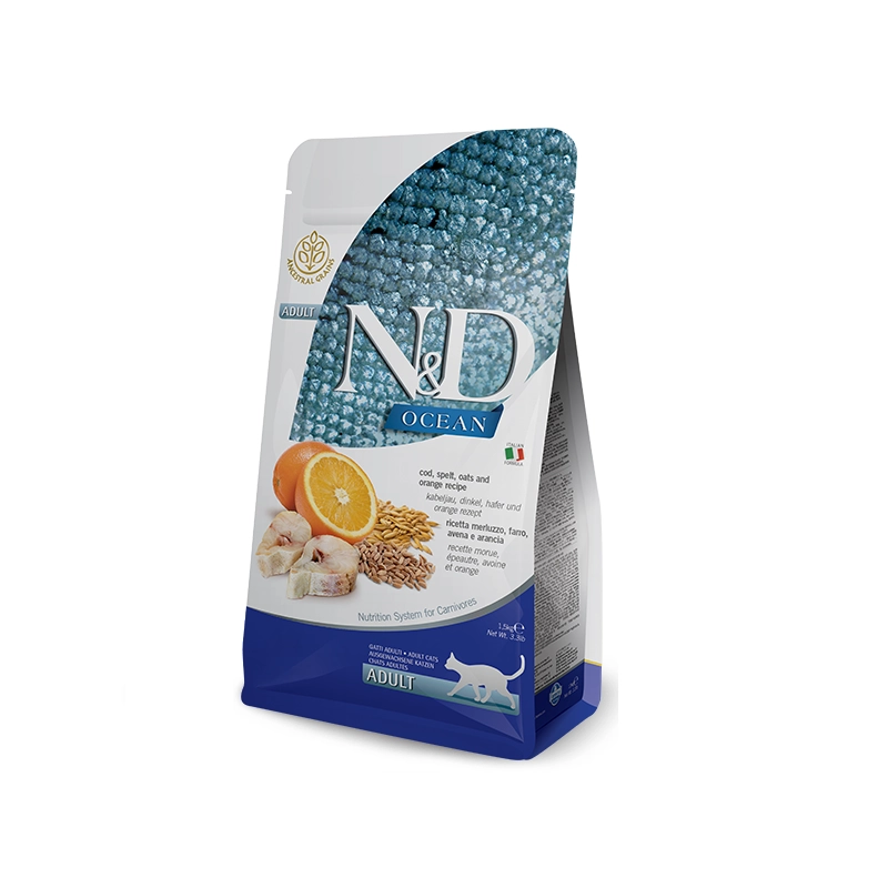 Farmina N&D Ocean GF Adult Codfish&Orange сухий корм для котів 1.5 кг - з тріскою та апельсином (8010276036780) 