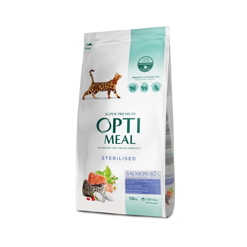 Optimeal Sterilised сухой корм для стерилизованных кошек 10 кг - с лососем (4820215368179) 
