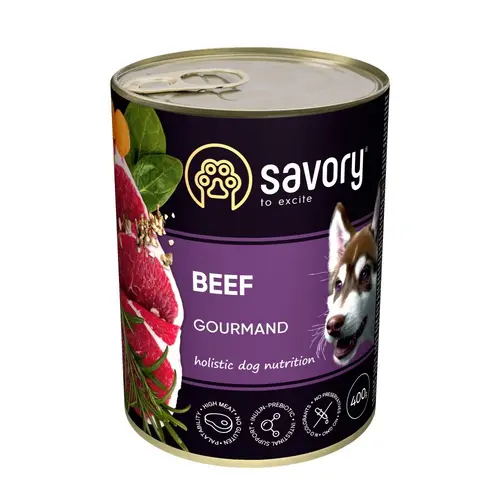 Savory Beef Gourmand вологий корм для собак 400 г - з яловичиною (4820232630433)