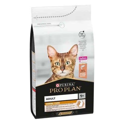 Purina Pro Plan Adult 1+ Derma Care сухий корм для котів для підтримки здоров'я шкіри та шерсті 1.5 кг - з лососем (7613036529150)