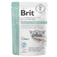 Brit VetDiet Gluten GF Urinary&Stress Relief ВОЛОГИЙ КОРМ Холістік коти (з індичкою) 85 г 