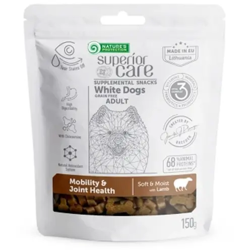 Natures Protection Superior Care White Dogs Grain Free Mobility & Joint Health ADULT Lamb ЛАСОЩІ Холістік собаки (з ягням) 150 г