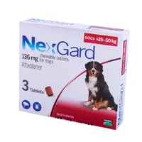 NexGard XL таблетки для собак 1 таблетка - від бліх та кліщів, 25-50 кг (3661103042907) 