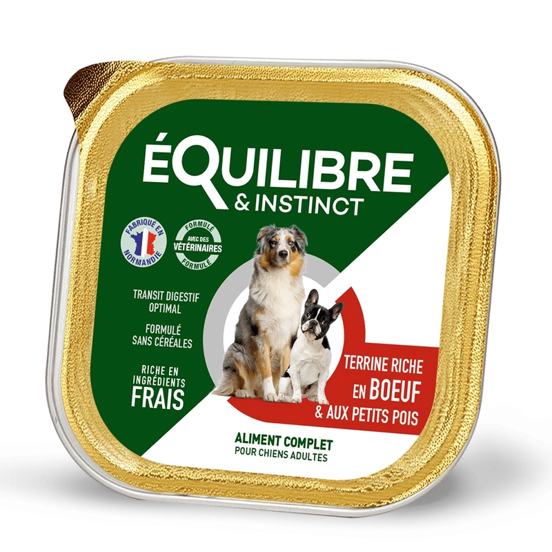 Equilibre&Instinct влажный корм для собак 300 г - с говядиной и горохом (13428460079857) 