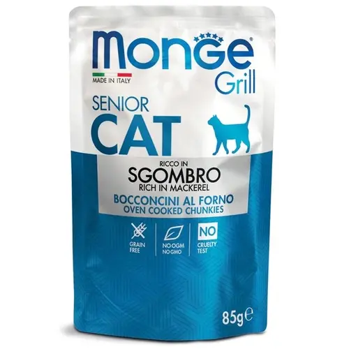 Monge Grill Senior ВОЛОГИЙ КОРМ Premium коти (зі скумбрією) 85 г