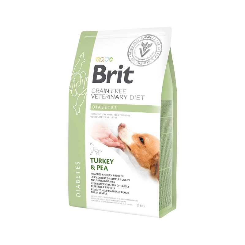 Brit VETERINARY DIETS Grain-Free DIABETES Turkey & Pea СУХИЙ КОРМ Холістік собаки (з індичкою та горохом) 2 кг 