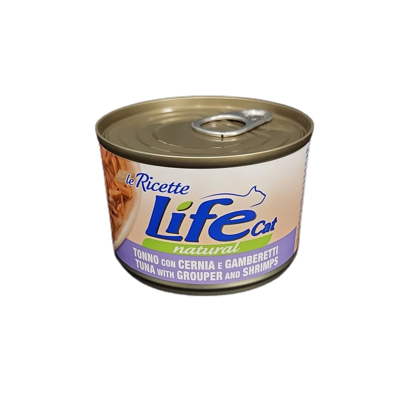 Lifecat Le Ricette Natural ВОЛОГИЙ КОРМ Супер-преміум коти (з тунцем, окунем та креветками) 150 г 
