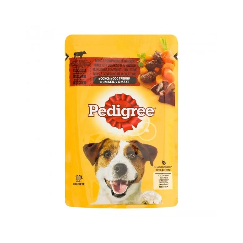 Pedigree ВОЛОГИЙ КОРМ Економ собаки (з яловичиною та ягням в соусі) 100 г 