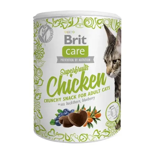 Brit Care Superfruits Chicken Crunchy Snack ЛАСОЩІ Супер-преміум коти (з куркою обліпихою та чорницею) 100 г