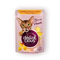 Delickcious Dessert ВОЛОГИЙ КОРМ Premium коти (з кроликом тропічними фруктами та овочами) 80 г 