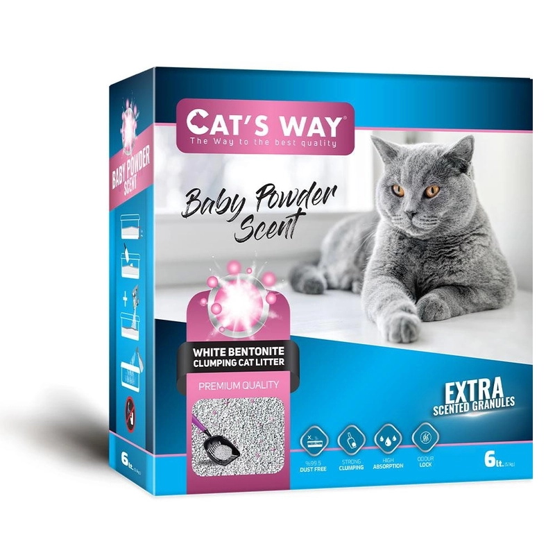 Cat's Way наповнювач для котячого туалету 6 л - бентонітовий, дитяча присипка + рожеві гранули (8682162004298) 