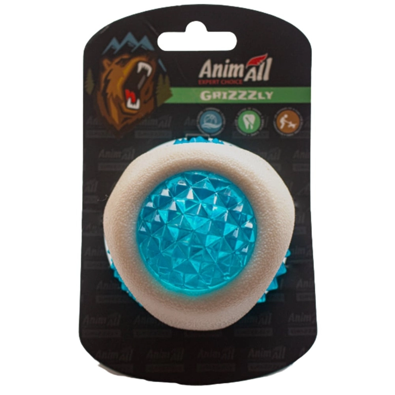 AnimAll GrizZzly LED-М'яч іграшка для собак 7.7 см - біло-синій (6914068019819) 