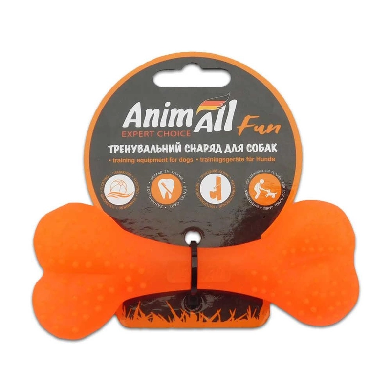 AnimAll Fun Кістка іграшка для собак 12 см - помаранчева (2000981167158) 