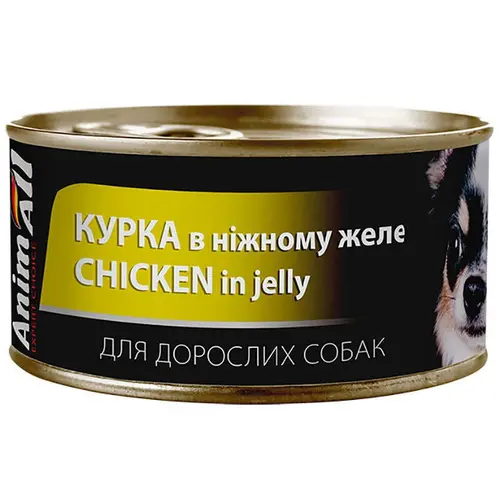 AnimAll ADULT Chiken in Jelly вологий корм для собак 85 г - з куркою в ніжному желе (4820224501390)