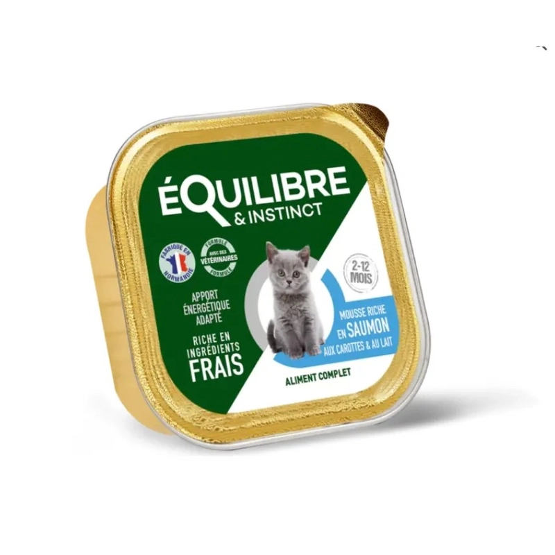 Equilibre&Instinct Frais Kitten ВОЛОГИЙ КОРМ Економ кошенята (мус з лососем та морквою) 85 г 