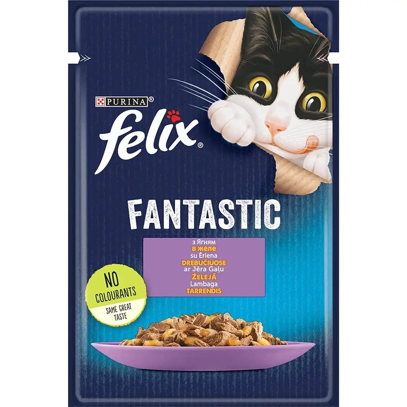 Felix Fantastic ВОЛОГИЙ КОРМ Економ коти (з ягням) 85 г 