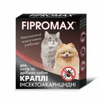 FIPROMAX краплі для котів та собак малих порід - від бліх і кліщів, 4-10 кг (4820237150028) 