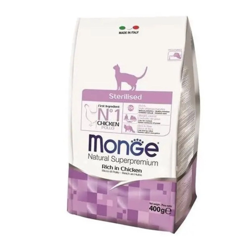 Monge Sterilised Chicken Natural сухий корм для стерилізованих котів 400 г - з куркою (8009470011921) 