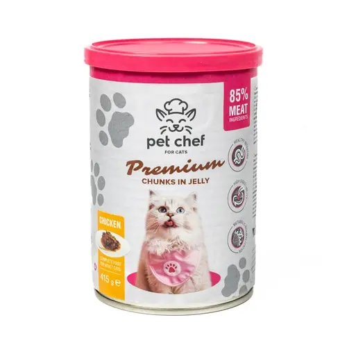 Pet Chef Chunks in Jeelly ВОЛОГИЙ КОРМ Premium коти (з куркою) 415 г