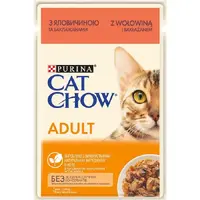 Cat Chow Adult влажный корм для кошек 85 г - с говядиной и баклажанами в желе (7613036595025) 