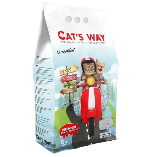 CAT'S WAY наповнювач для котячого туалету 5 л - бентонітовий, без аромату (8682162004564)
