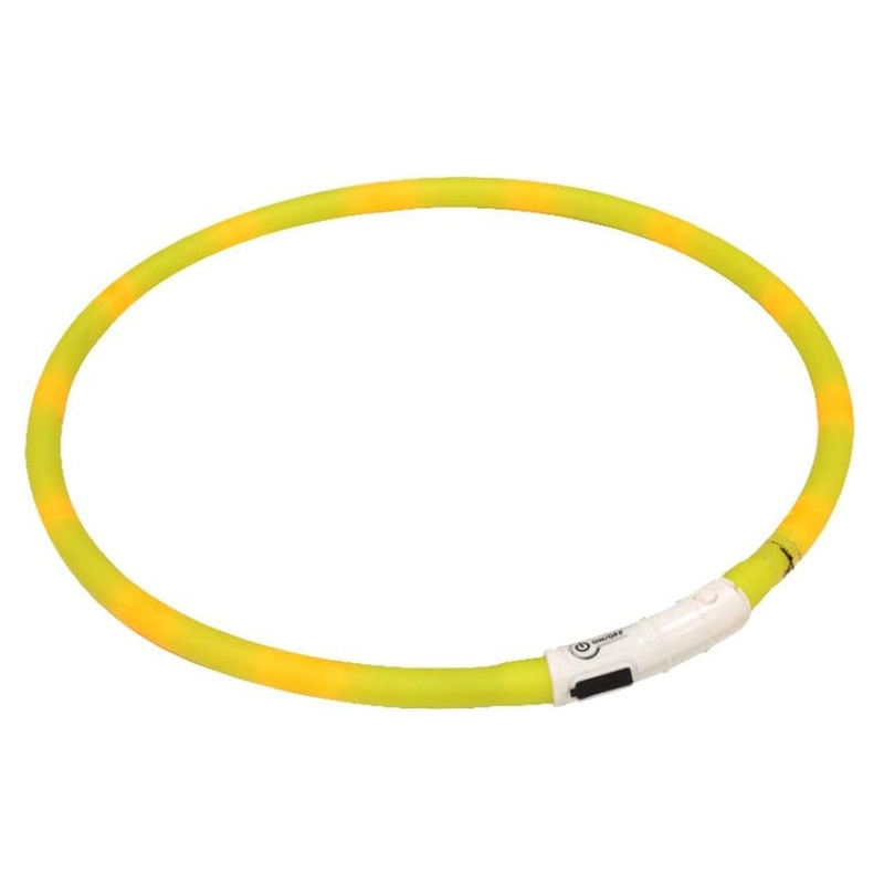 Croci LED нашийник для собак 40 см - з USB підзарядкою, силіконовий, жовтий (8023222152557) 