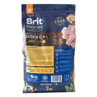 Brit Premium by Nature ADULT M сухой корм для собак для средних пород 3 кг - с курицей (8595602526352)  - фото 1