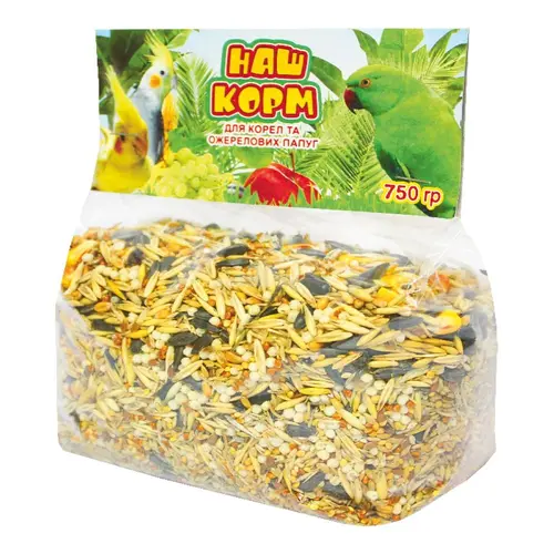 Наш корм корм для корел та ожерелових папуг 750 г (4823094313995)
