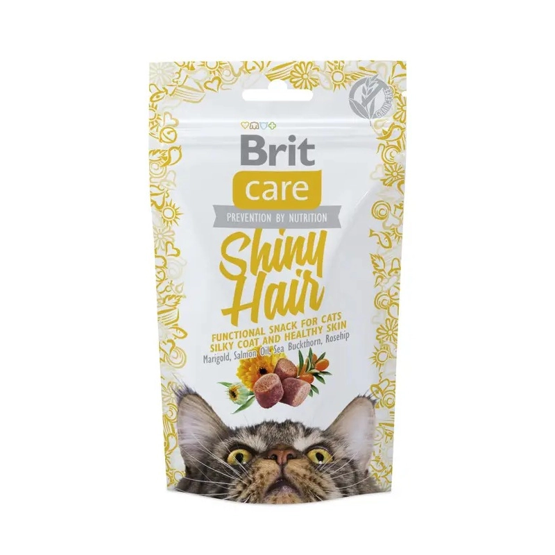Brit Care Shiny Hair Functional Snack ЛАСОЩІ Супер-преміум коти (з лососем) 50 г 