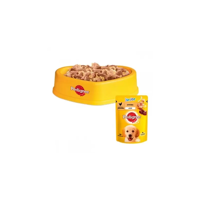Pedigree Junior ВОЛОГИЙ КОРМ Економ цуценята (з куркою в желе) 100 г  - фото 2