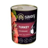 Savory Gourmand Adult Turkey вологий повнораціонний корм для дорослих собак усіх порід 400 г - з індичкою (4820232630518) 