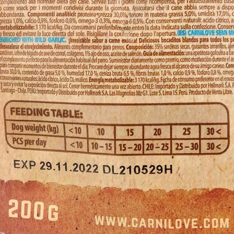 Carnilove Semi Moist с сардиной и диким чесноком лакомство для собак 200 г (8595602528899)  - фото 2
