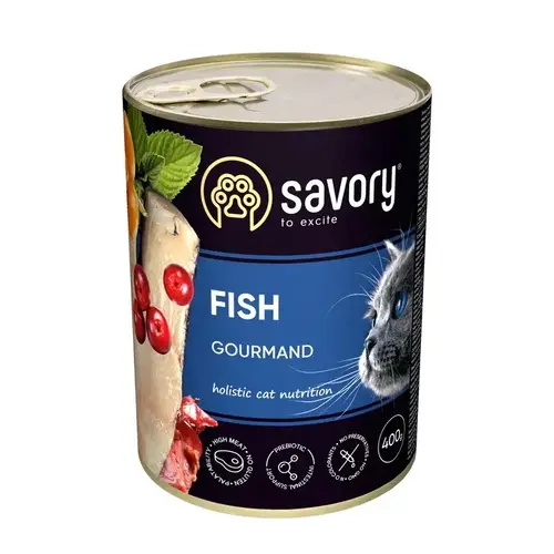 Savory Gourmand Fish вологий корм для котів 400 г - з рибою (4820232630655)