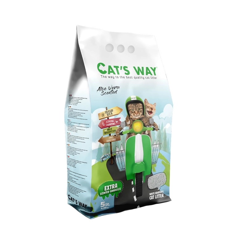 CAT'S WAY наповнювач для котячого туалету 5 л - бентонітовий, з ароматом алое вера (8682162004601) 