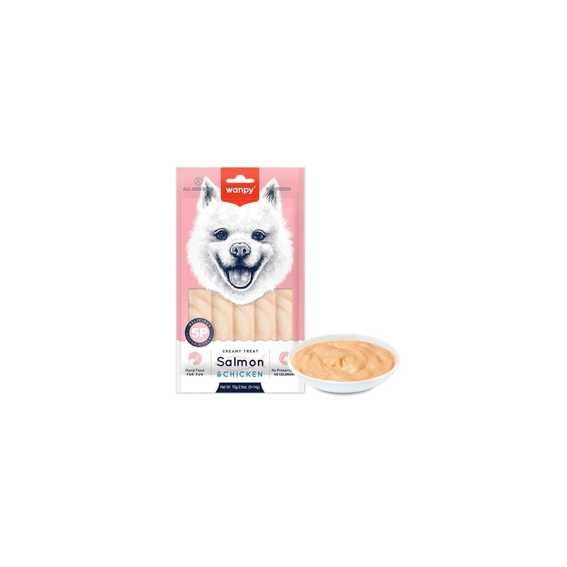 Wanpy Creamy Treats Salmon&Chicken ЛАСОЩІ Premium собаки (рідкі стіки) 70 г 