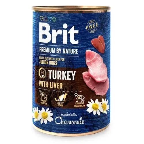 Brit Premium by Nature Junior Turkey with Liver ВОЛОГИЙ КОРМ Premium цуценята (з індичкою та індюшиною печінкою) 400 г