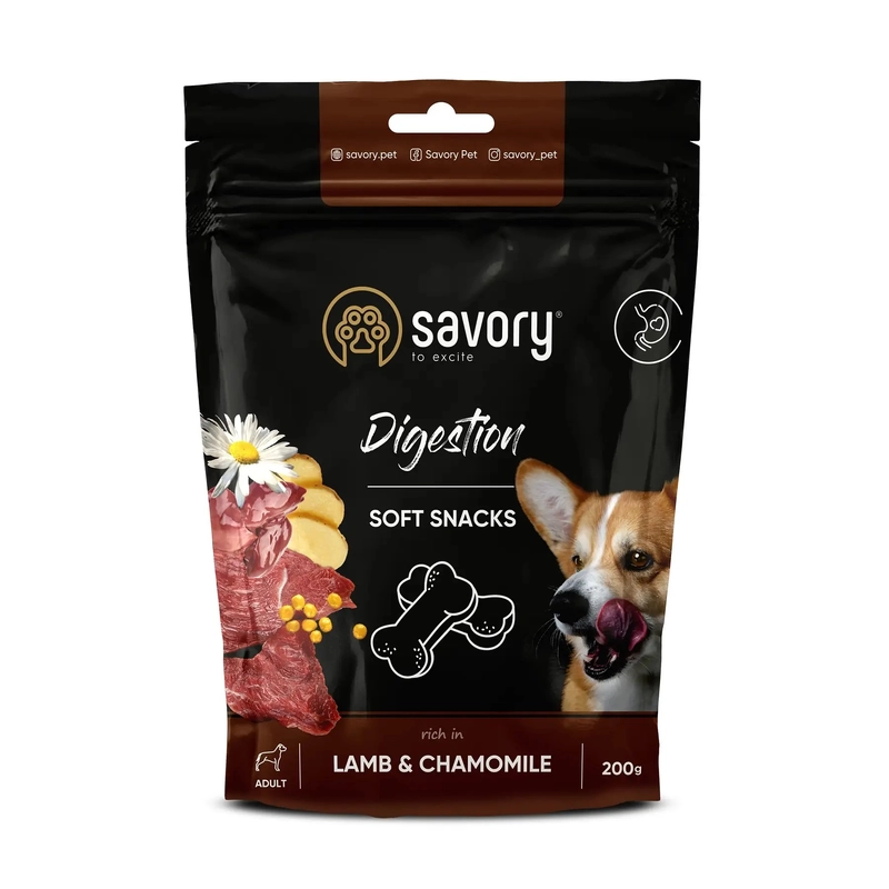 Savory Soft Snacks Lamb & Chamomile ЛАСОЩІ Холістік собаки (для покращення травлення) 200 г 