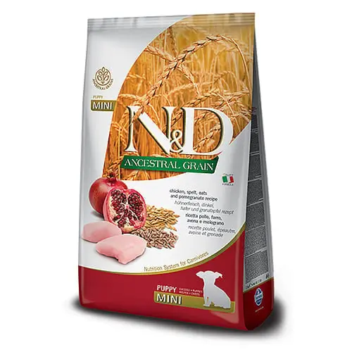 Farmina N&D Low Grain Puppy MINI Chicken & Pomegranate сухий низькозерновий корм для цуценят дрібних порід 7 кг - з куркою та гранатом(8010276035066)