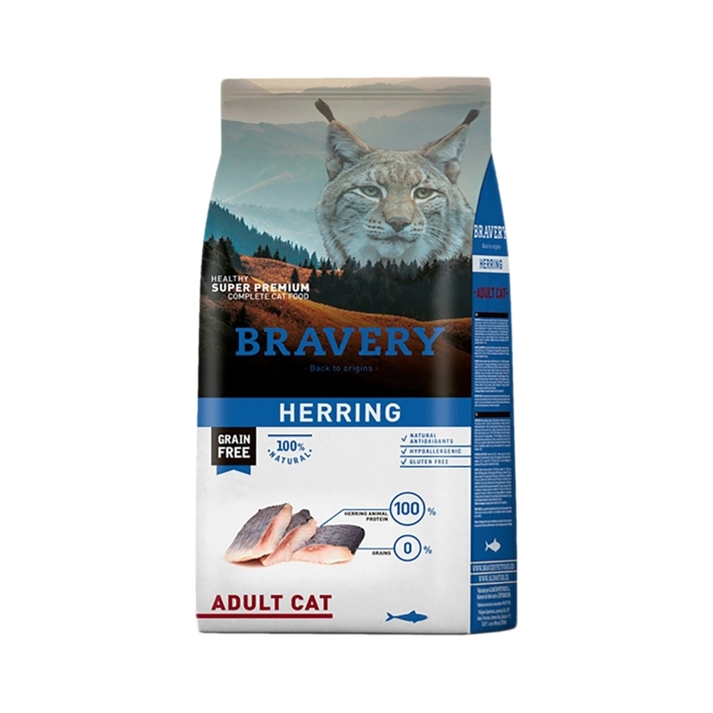BRAVERY GF Herring Adult Sterilized СУХИЙ КОРМ Холістік коти (з оселедцем) 600 г 