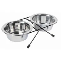 Trixie миски для собак 12 см 2х450 мл - на підставці, металеві (4011905248318) 