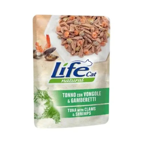 Lifecat Natural ВОЛОГИЙ КОРМ Супер-преміум коти (з тунцем, мідіями та креветками) 70 г