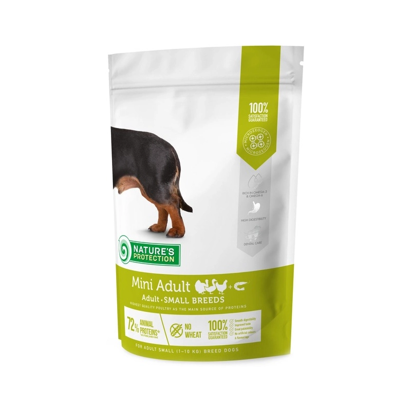Nature's Protection MINI ADULT Small Breeds сухий корм для собак дрібних порід 500 г - з домашнім птахом (4771317457301) 